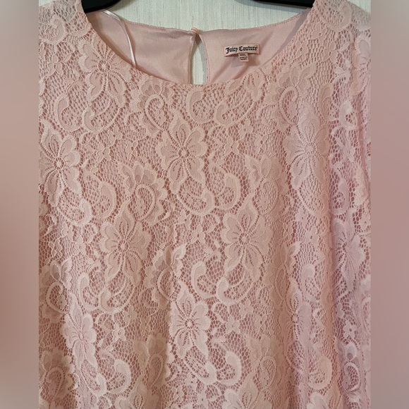 Juicy Couture Baby Pink Lace Dainty Modest Feminine Shift Dress Size XXL - Picture 2 of 8